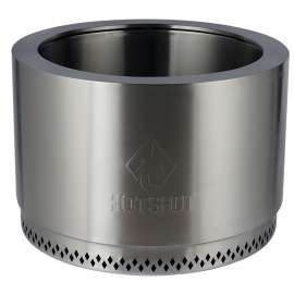 GHP Group Inc 52396 Fire Pit, 25 in OAW, 25 in OAD, 17 in OAH, Cylinder, Manual Ignition Ignition, Stainless Steel