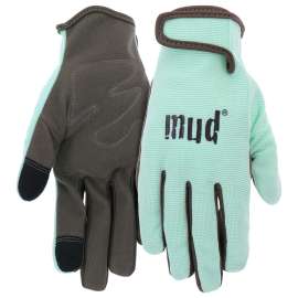 mud MD51001MT-W-ML Garden Gloves, Women's, M/L, Hook and Loop Cuff, Spandex/Synthetic Leather, Mint