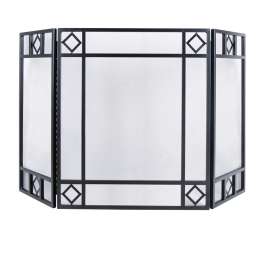 Simple Spaces S38907BK Fire Place Panel Screen, 52 in W, 30 in H, Steel, Powder Coated, Black