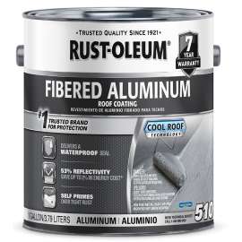RUST-OLEUM 510 Series 301907 Roof Coating, Bright Aluminum, 1 gal, Liquid