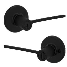 Kwikset Ladera Series 405LRL RDT SMT 51 Keyed Entry Lever, 3 Grade, Keyed Key, Zinc, Matte, 2-3/8 to 2-3/4 in Backset
