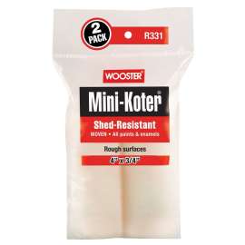 WOOSTER MINI-KOTER R329-6 Mini-Roller Cover, 3/4 in Thick Nap, 6 in L, Fabric Cover