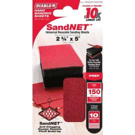 Diablo DND234150S10N Hand Sander Refill Sheet, 2-3/4 in L, 5 in W, 150 Grit, Ceramic Abrasive