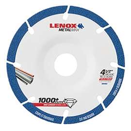 Lenox MetalMax 2044467 Grinding Wheel, 4-1/2 in Dia, 0.05 in Thick, 7/8 in Arbor, Diamond Abrasive