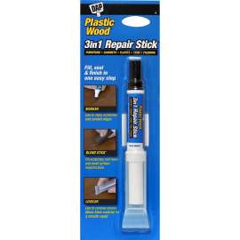 Plastic Wood 7079804095 3-in-1 Repair Stick, Solid (Blend Stick), Liquid (Marker), True White, 0.4 oz