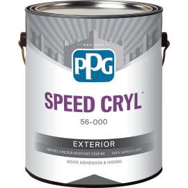 PPG SPEED CRYL 56-110XI-01 Exterior Paint, Flat, Pastel Base/White, 1 gal