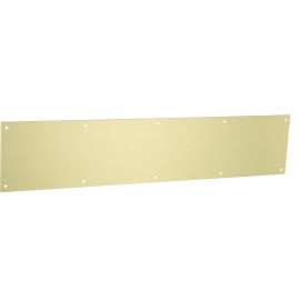 National Hardware N270-351 Kickplate, 30 in L, 6 in W, 0.04 in Gauge, Aluminum, Brushed Gold