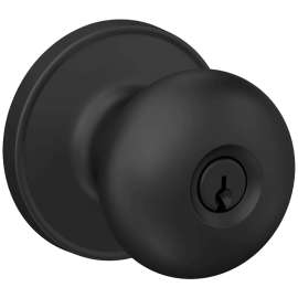Schlage J Series J54 STR 622 Entry Door Lock, 3 Grade, Keyed Key, Metal/Zinc, Matte Black, Knob Handle, C Keyway