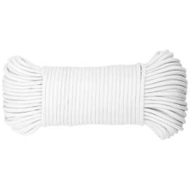 BARON 63016 550 Paracord, 5/32 in Dia, 50 ft L, White