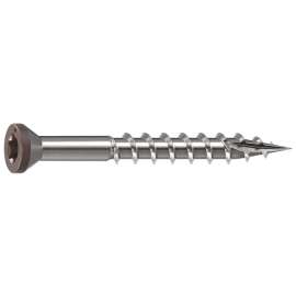 CAMO 0353000DS Deck Screw, 0.163 in Thread, 1-5/8 in L, Trim Head, Star Drive, Sharp, Type-17 Point, 316 Stainless Steel