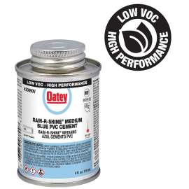 Oatey Rain-R-Shine 30890V Medium-Bodied Fast Set Cement, 4 oz Can, Liquid, Blue