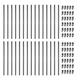Nuvo Iron CR-26 Classic Baluster with Connectors, 26 in H, 1/2 in W, Round, Steel, Black, Powder-Coated