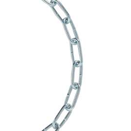 Baron 46186 Straight Link Chain, 2/0, 20 ft L, 520 lb Working Load, Low Carbon Steel