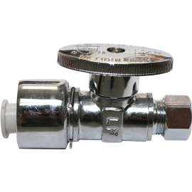 Plumb Pak PP2068POLFBG Stop Valve, 5/8 x 3/8 in Connection, Compression, 125 psi Pressure, Brass Body