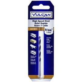 Vulcan Jobber Length Drill, 9/64 In Dia X 2-7/8 In L, Straight Shank, High Speed Steel