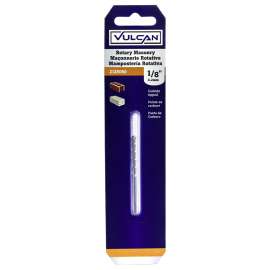 Vulcan Masonry Drill Bit, 1/8 In Dia X 2-1/2 In L, Wide Spiral Flutes, Straight Shank, Nickel Chrome Plated