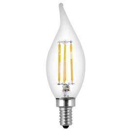 Feit Electric BPCFC40/927CA/FIL/2 LED Bulb, Decorative, Flame Tip Lamp, 40 W Equivalent, E12 Lamp Base, Dimmable, Clear