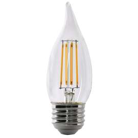 Feit Electric BPEFC40/950CA/FIL LED Bulb, Decorative, Flame Tip Lamp, 40 W Equivalent, E26 Lamp Base, Dimmable, Clear