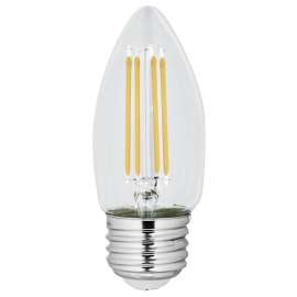 Feit Electric BPETC60/927CA/FIL/2 LED Bulb, Decorative, B10 Lamp, 60 W Equivalent, E26 Lamp Base, Dimmable