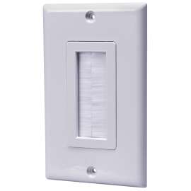 Amerelle VWPTBRW Wallplate, 1 -Gang, Plastic, White, Screw Mounting
