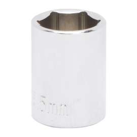 Vulcan MT6499420 Drive Socket, 15 mm Socket, 3/8 in Drive, 6-Point, Chrome Vanadium Steel, Chrome