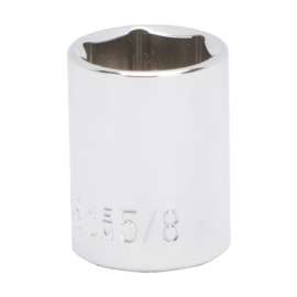 Vulcan MT6495188 Drive Socket, 5/8 in Socket, 3/8 in Drive, 6-Point, Chrome Vanadium Steel, Chrome