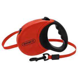 RUFFIN'IT 98617 Retractable Leash, 16 ft L, Blue/Red, M Breed
