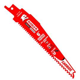 Diablo DS0609CGP Reciprocating Saw Blade, 6 in L, 6/9 TPI, Carbide Cutting Edge