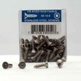 Reliable FKAS61VP Screw, 1 in L, Flat Head, Square Drive, Self-Tapping, Type A Point, Stainless Steel, Stainless Steel