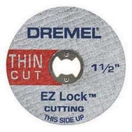 DREMEL EZ Lock EZ456B Cut-Off Wheel, 1-1/2 in Dia, 1/8 in Thick, 1/8 in Arbor