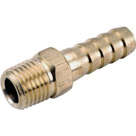 Anderson Metals 129 Series 757001-0204 Hose Adapter, 1/8 in, Barb, 1/4 in, MPT, Brass