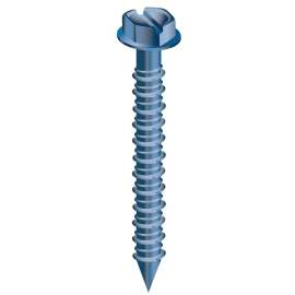 COBRA ANCHORS 680J Screw, 1/4 in Thread, 1-1/4 in L, Hex, Socket Drive, Steel, Fluorocarbon-Coated, 25 PK