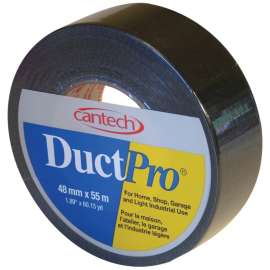 Cantech DUCTPRO 39701 Duct Tape, 55 m L, 48 mm W, Polyethylene Backing, Black