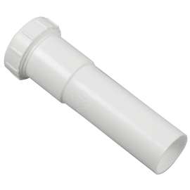 Danco 94029 Pipe Extension Tube, 1-1/4 in, 6 in L, Slip-Joint, Plastic, White