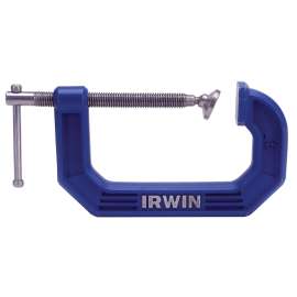 IRWIN 225108 C-Clamp, 900 lb Clamping, 8 in Max Opening Size, 4 in D Throat, Steel Body, Blue Body