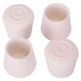 ProSource FE-50646-PS Furniture Leg Tip, Round, Rubber, White, 1-1/8 in Dia, 1-5/8 in H