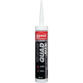 LePage Quad 1869818 Sealant, Arctic White, 24 hr Curing, 18 to 60 deg C, 280 mL Cartridge