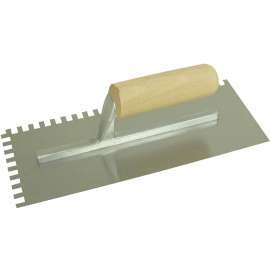 QLT 975 Trowel, 11 in L, 4-1/2 in W, Square Notch, Straight Handle