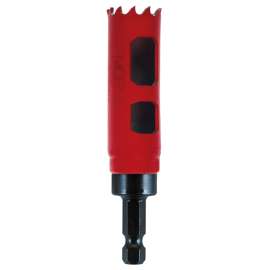 MORSE MHSA12C Hole Saw, 3/4 in Dia, 1-15/16 in D Cutting, 3/8 in Arbor, 4/6 TPI, HSS Cutting Edge