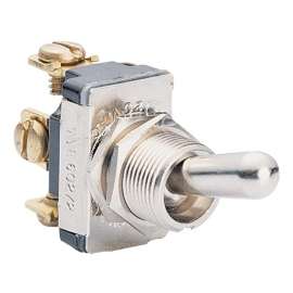 CALTERM 41710 Toggle Switch, 15 A, 12 VDC, Screw Terminal, Metal Housing Material, Silver