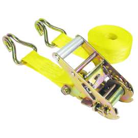 KEEPER 89519 Tie-Down, 1-3/4 in W, 15 ft L, Yellow, 1666 lb Working Load, Double J-Hook End