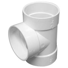IPEX 201008 Short Pipe Tee, 2 in, Socket, PVC, White