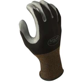 ATLAS 370BM-07.RT High-Flexibility Protective Gloves, M, Knit Wrist Cuff, Nitrile Glove, Black/Gray