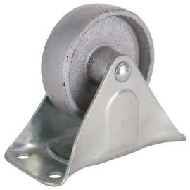 ProSource JC-S04 Rigid Caster, 4 in Dia Wheel, 1-1/4 in W Wheel, Steel Wheel, Gray, 500 lb, Steel Housing Material