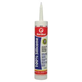 Red Devil 0816 Silicone Sealant, White, -60 to 400 deg F, 10.1 fl-oz Cartridge