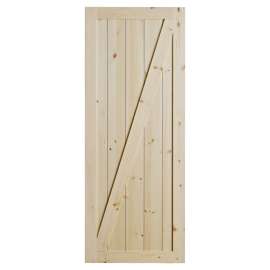Colonial Elegance Chalet RDCHA-33/RDC38-33 Barn Door, 33 in W Door, 84 in H Door, Pine Door, Natural Door