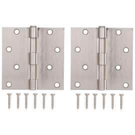 ProSource BH-502SN-PS Square Corner Door Hinge, Steel, Satin Nickel, Loose Pin, 180 deg Range of Motion