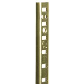 Knape & Vogt 255 PK255 BR 60 Shelf Standard, 500 lb, 23 ga Thick Material, 5/8 in W, 60 in H, Steel, Brass