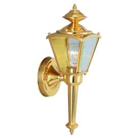 Boston Harbor 4003H-2 Outdoor Wall Lantern, 120 V, 60 W, Steel Fixture, Polished Brass Fixture
