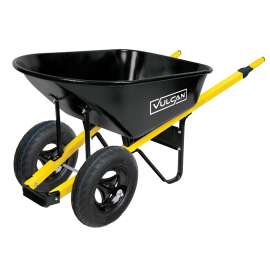 Vulcan 34885 Wheelbarrow, 6 cu-ft Volume, Steel, 2 -Wheel, 16 in Wheel